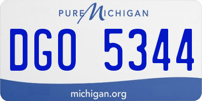 MI license plate DGO5344