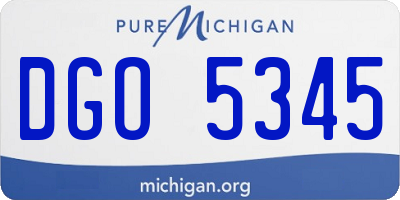 MI license plate DGO5345