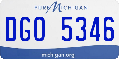 MI license plate DGO5346