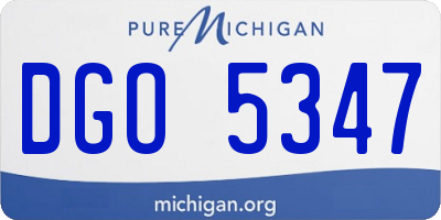 MI license plate DGO5347