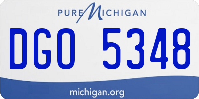MI license plate DGO5348