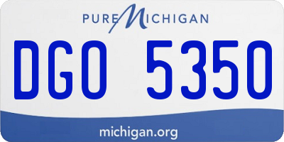 MI license plate DGO5350