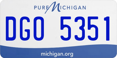 MI license plate DGO5351