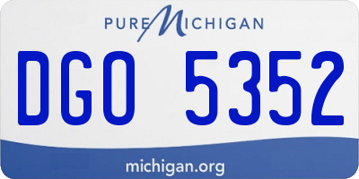 MI license plate DGO5352