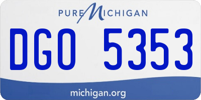 MI license plate DGO5353