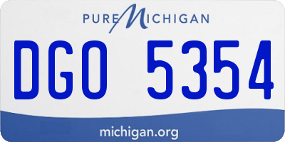 MI license plate DGO5354