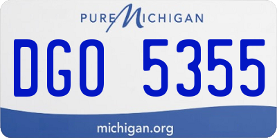MI license plate DGO5355