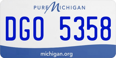 MI license plate DGO5358
