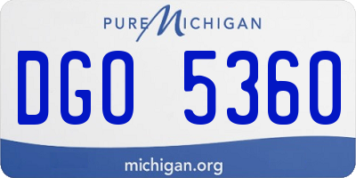 MI license plate DGO5360