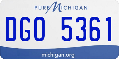 MI license plate DGO5361