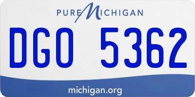 MI license plate DGO5362
