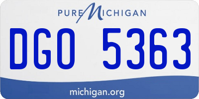MI license plate DGO5363