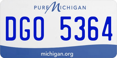 MI license plate DGO5364