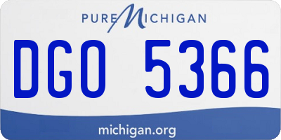 MI license plate DGO5366
