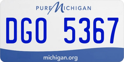 MI license plate DGO5367