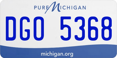 MI license plate DGO5368