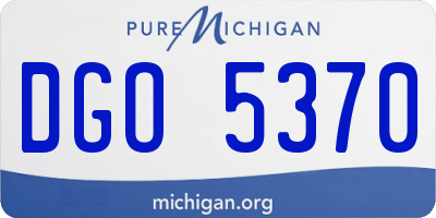 MI license plate DGO5370