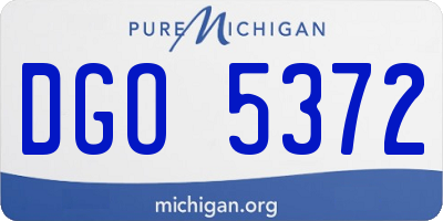 MI license plate DGO5372