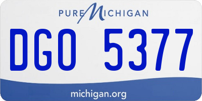 MI license plate DGO5377