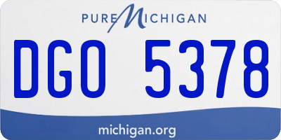 MI license plate DGO5378