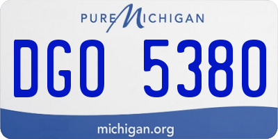 MI license plate DGO5380