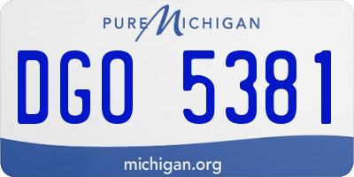 MI license plate DGO5381