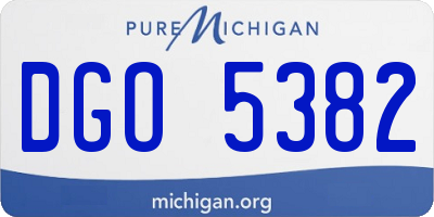 MI license plate DGO5382