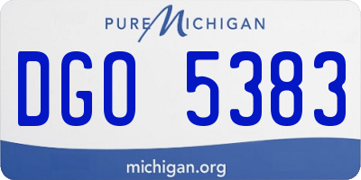 MI license plate DGO5383