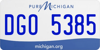 MI license plate DGO5385