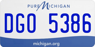 MI license plate DGO5386