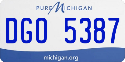 MI license plate DGO5387