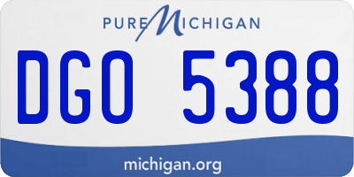 MI license plate DGO5388