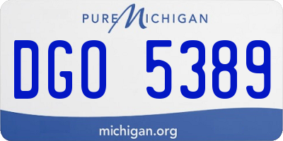 MI license plate DGO5389