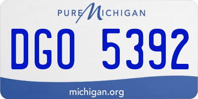 MI license plate DGO5392