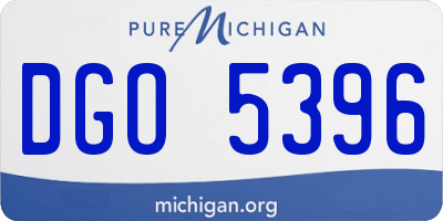 MI license plate DGO5396