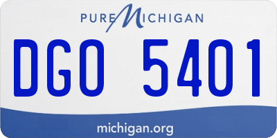 MI license plate DGO5401