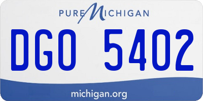 MI license plate DGO5402