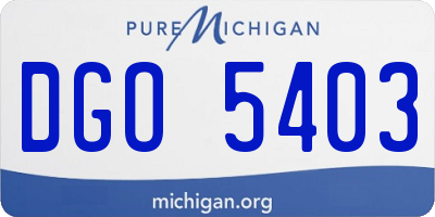 MI license plate DGO5403