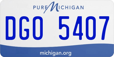 MI license plate DGO5407