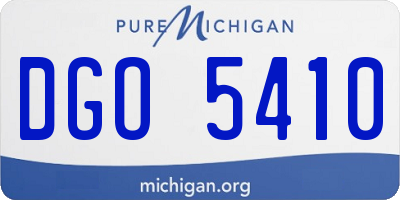 MI license plate DGO5410
