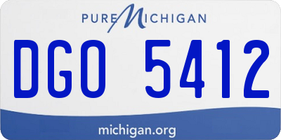 MI license plate DGO5412