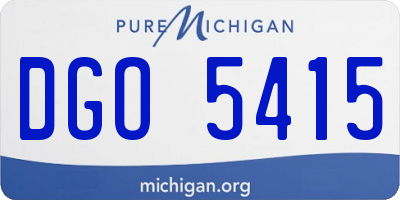 MI license plate DGO5415