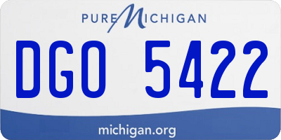 MI license plate DGO5422