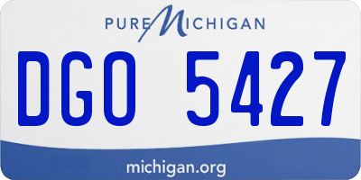 MI license plate DGO5427