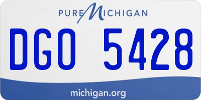 MI license plate DGO5428