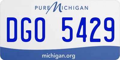 MI license plate DGO5429