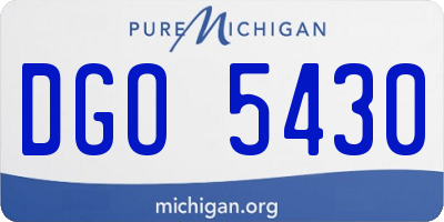 MI license plate DGO5430