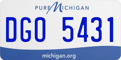 MI license plate DGO5431