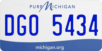 MI license plate DGO5434