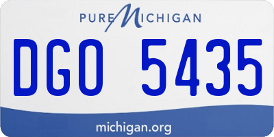 MI license plate DGO5435